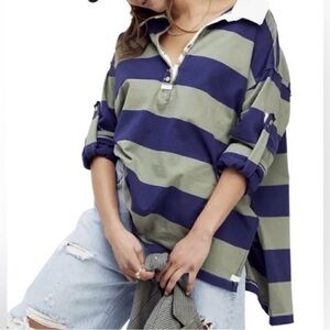 NWT Free People Peyton Rugby long sleeve top size medium